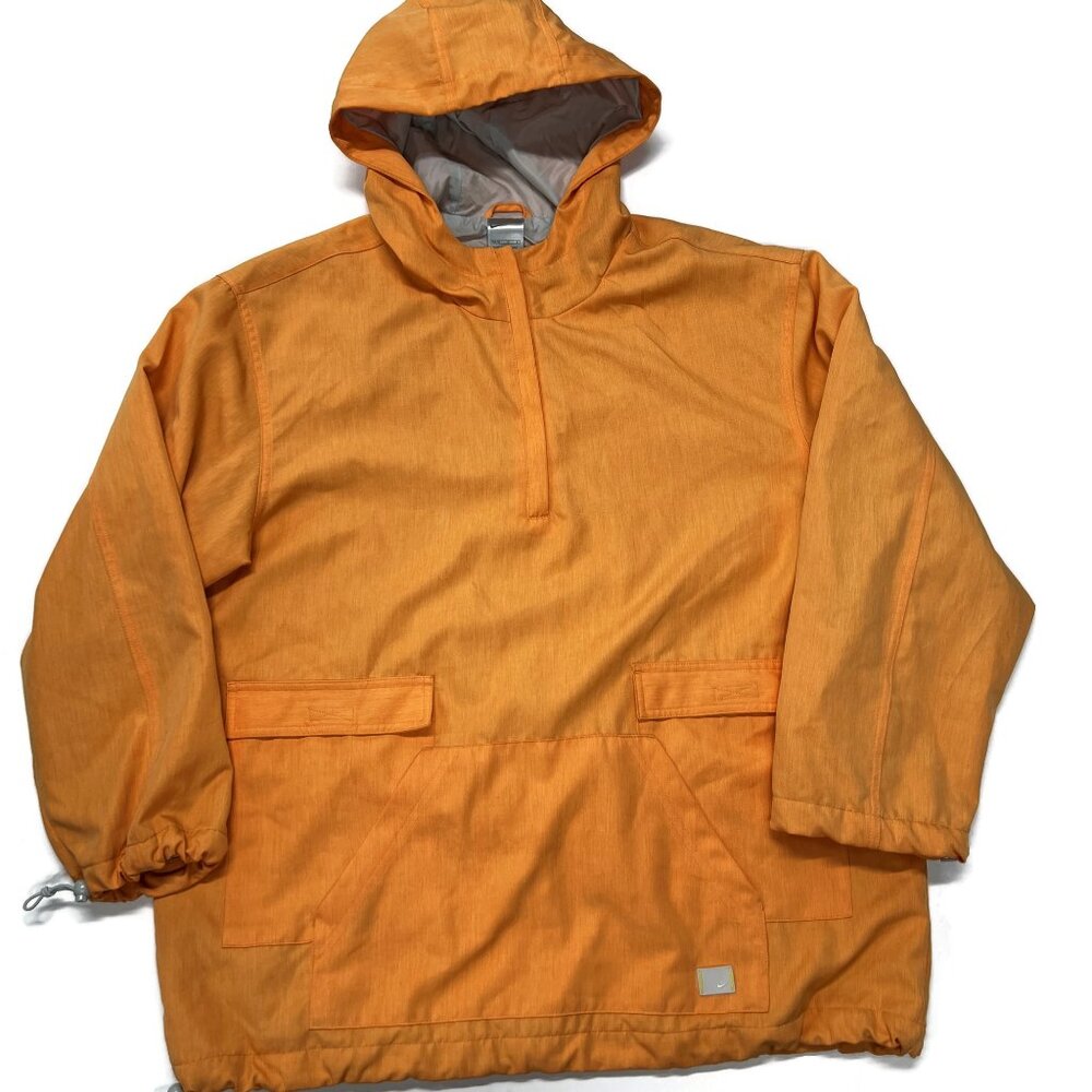Vintage Nike Anorak Hoodie Jacket Women Medium 8-10 Orange‎ Pullover Pocket Y2K